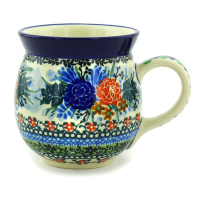 Polish Pottery Bubble Mug 16 oz Diamond Delight UNIKAT