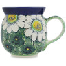Polish Pottery Bubble Mug 16 oz Emerald Elegance UNIKAT