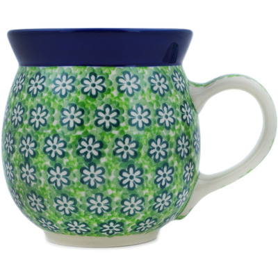 Polish Pottery Bubble Mug 16 oz Emerald Field