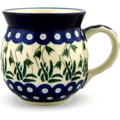 Polish Pottery Bubble Mug 16 oz Falling Tulips
