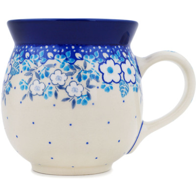 Polish Pottery Bubble Mug 16 oz Floral Animation UNIKAT