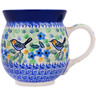 Polish Pottery Bubble Mug 16 oz Floral Flock UNIKAT