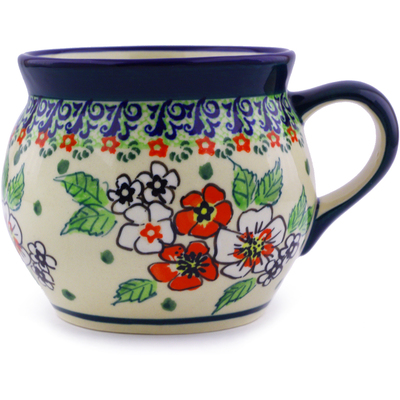 Polish Pottery Bubble Mug 16 oz Flower Heaven UNIKAT