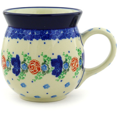 Polish Pottery Bubble Mug 16 oz Flower Passion