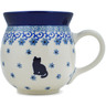 Polish Pottery Bubble Mug 16 oz Flower Patch Kitty