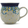 Polish Pottery Bubble Mug 16 oz Flowers Under The Starry Sky