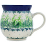 Polish Pottery Bubble Mug 16 oz Fresh Fern UNIKAT