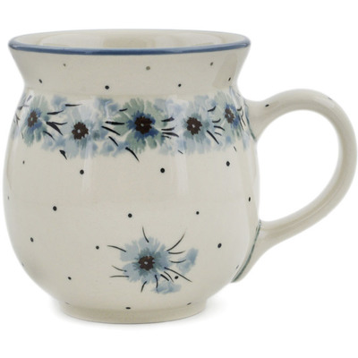 Polish Pottery Bubble Mug 16 oz Frozen Flowers