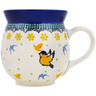 Polish Pottery Bubble Mug 16 oz Golden Wings