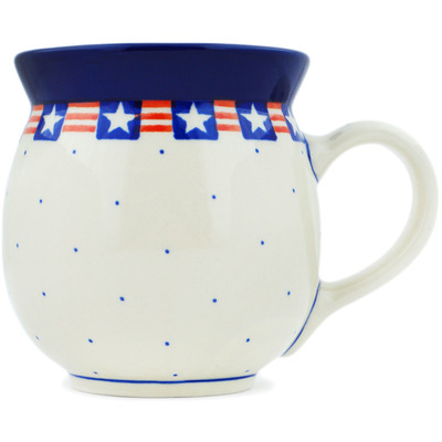 Polish Pottery Bubble Mug 16 oz Grand Old Flag