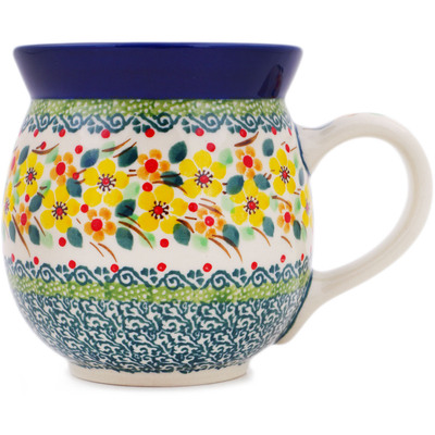 Polish Pottery Bubble Mug 16 oz Happy Thoughts UNIKAT