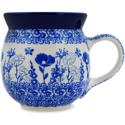Polish Pottery Bubble Mug 16 oz Indigo Field
