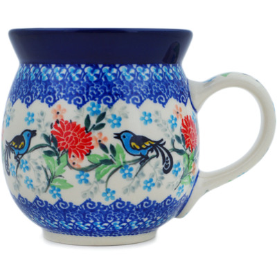 Polish Pottery Bubble Mug 16 oz Learn To Fly UNIKAT