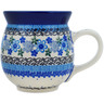 Polish Pottery Bubble Mug 16 oz Light Blue Lace