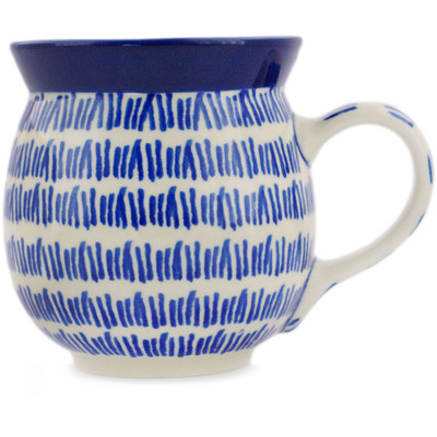 Polish Pottery Bubble Mug 16 oz Lines In The Sand