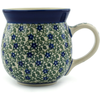 Polish Pottery Bubble Mug 16 oz Lobelia Vines