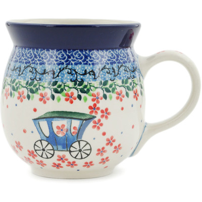 Polish Pottery Bubble Mug 16 oz Magical Carriage