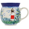 Polish Pottery Bubble Mug 16 oz Middle Island UNIKAT