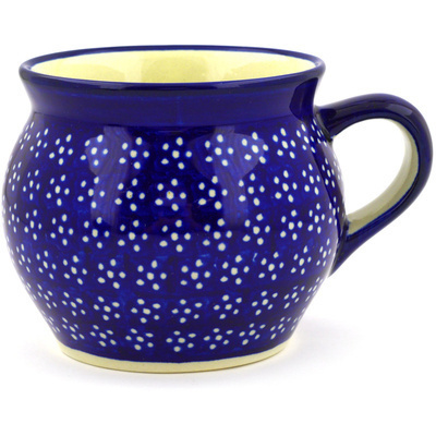 Polish Pottery Bubble Mug 16 oz Midnight Daisies