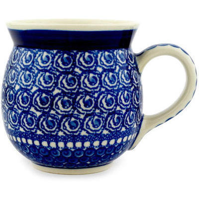Polish Pottery Bubble Mug 16 oz Ocean Waves At Night