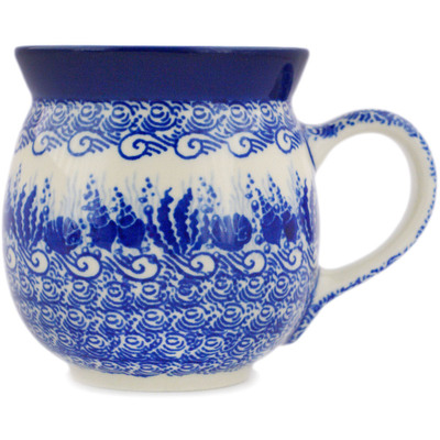 Polish Pottery Bubble Mug 16 oz Oceanic Wreath