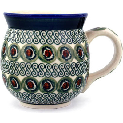 Polish Pottery Bubble Mug 16 oz Olive You