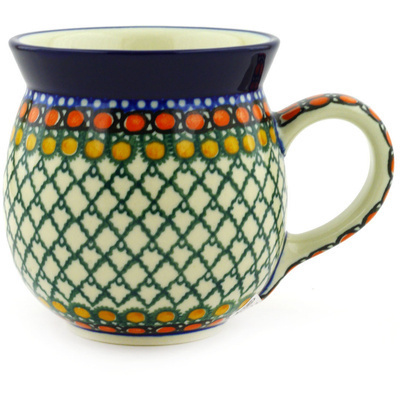 Polish Pottery Bubble Mug 16 oz Orange Tranquility UNIKAT