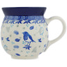 Polish Pottery Bubble Mug 16 oz Patient Bluebird