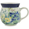 Polish Pottery Bubble Mug 16 oz Peaceful Garden UNIKAT