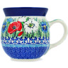 Polish Pottery Bubble Mug 16 oz Polish Fields UNIKAT