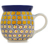Polish Pottery Bubble Mug 16 oz Popcorn Daisies UNIKAT