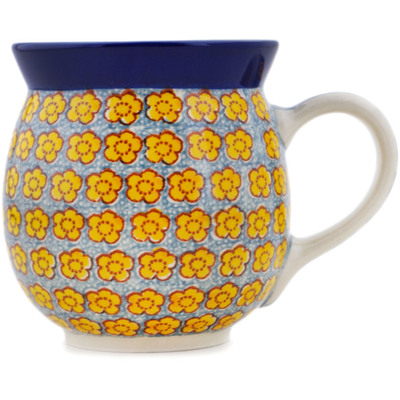 Polish Pottery Bubble Mug 16 oz Popcorn Field UNIKAT