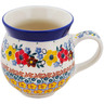 Polish Pottery Bubble Mug 16 oz Pretty In Bloom UNIKAT