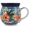 Polish Pottery Bubble Mug 16 oz Red Floral Delight UNIKAT