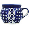 Polish Pottery Bubble Mug 16 oz Retro Peacock