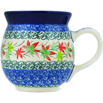 Polish Pottery Bubble Mug 16 oz Royal Fall UNIKAT