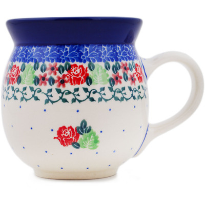Polish Pottery Bubble Mug 16 oz Simple Rose