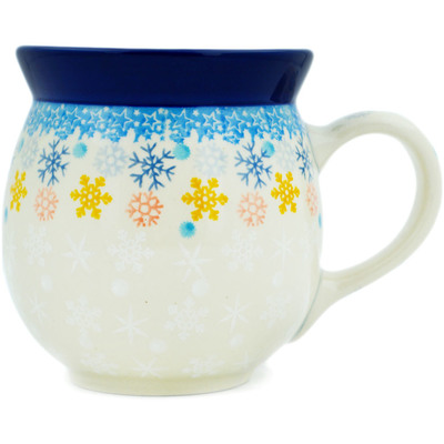 Polish Pottery Bubble Mug 16 oz Snow Bliss