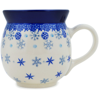 Polish Pottery Bubble Mug 16 oz Snow Storm