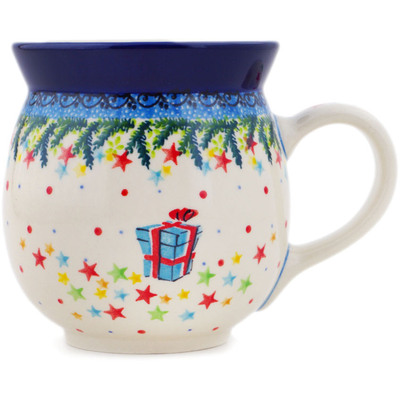 Polish Pottery Bubble Mug 16 oz Sparkling Holiday UNIKAT