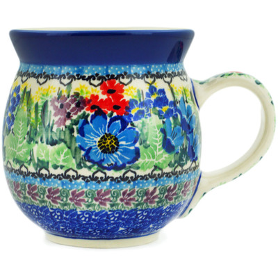 Polish Pottery Bubble Mug 16 oz Splendid Meadow UNIKAT