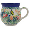 Polish Pottery Bubble Mug 16 oz Spring Butterfly UNIKAT