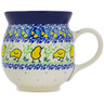 Polish Pottery Bubble Mug 16 oz Spring Chick