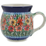 Polish Pottery Bubble Mug 16 oz Spring Field UNIKAT