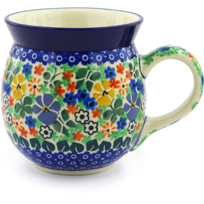 Polish Pottery Bubble Mug 16 oz Spring Garden UNIKAT