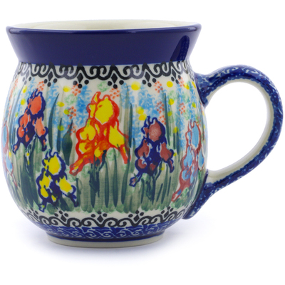 Polish Pottery Bubble Mug 16 oz Spring Iris UNIKAT