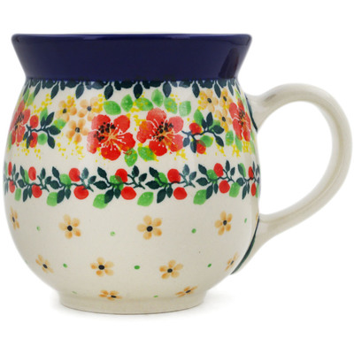 Polish Pottery Bubble Mug 16 oz Summer Blossoms