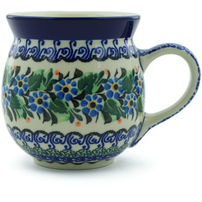 Polish Pottery Bubble Mug 16 oz Summer Daisy Wreath UNIKAT