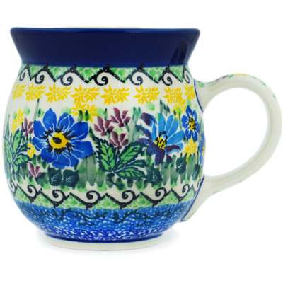 Polish Pottery Bubble Mug 16 oz Summer Garden UNIKAT