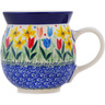 Polish Pottery Bubble Mug 16 oz Summer Tulip UNIKAT